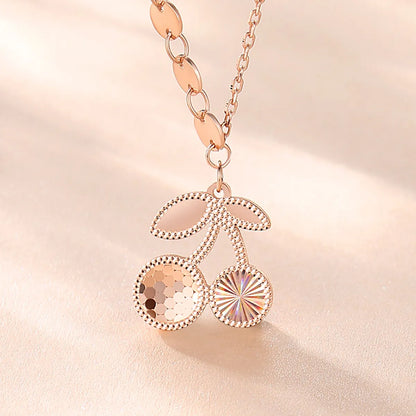 Ig Style Simple Style Cherry Sterling Silver Plating Pendant Necklace