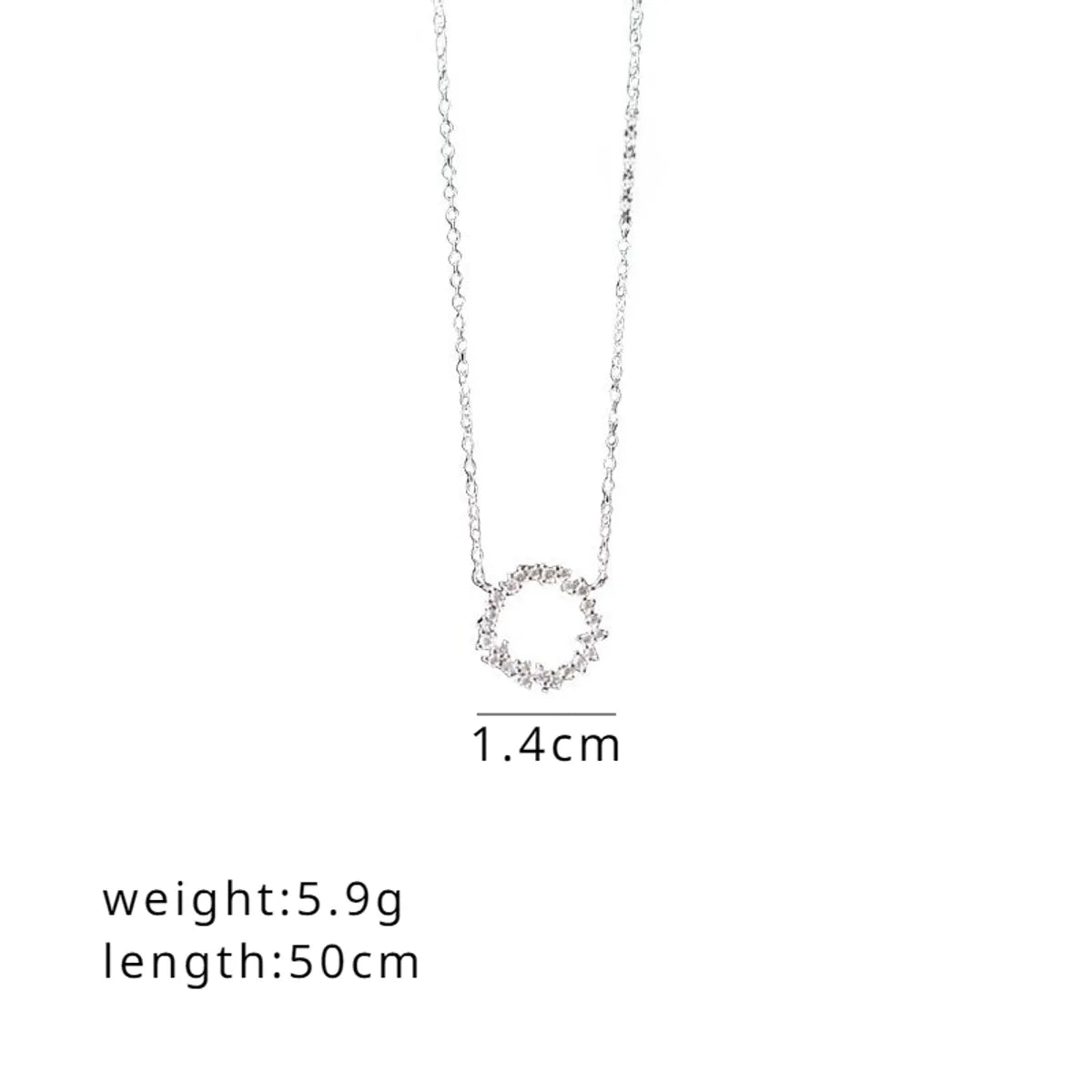 Ig Style Simple Style Circle Alloy Plating Inlay Rhinestones Women's Necklace