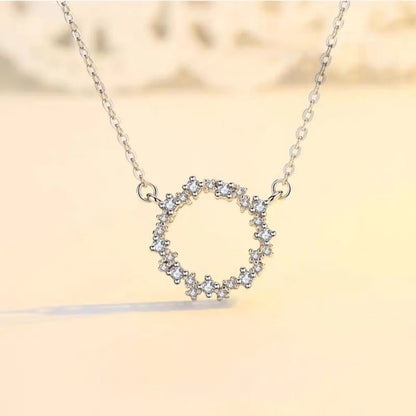 Ig Style Simple Style Circle Alloy Plating Inlay Rhinestones Women's Necklace