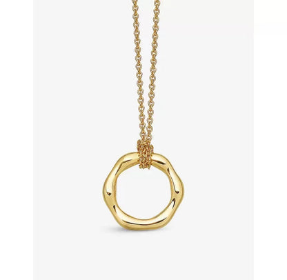 Ig Style Simple Style Circle Sterling Silver Plating 18k Gold Plated Pendant Necklace