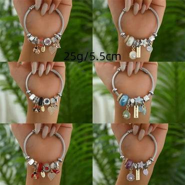 IG Style Simple Style Commute Beetles Shell Rhinestones Alloy Wholesale Bangle