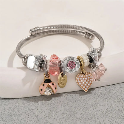 IG Style Simple Style Commute Beetles Shell Rhinestones Alloy Wholesale Bangle