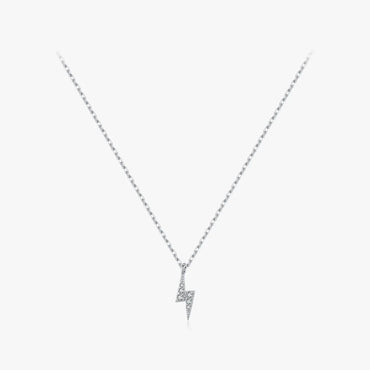 Ig Style Simple Style Commute Lightning Sterling Silver 14k Gold Plated Rhodium Plated Zircon Necklace In Bulk