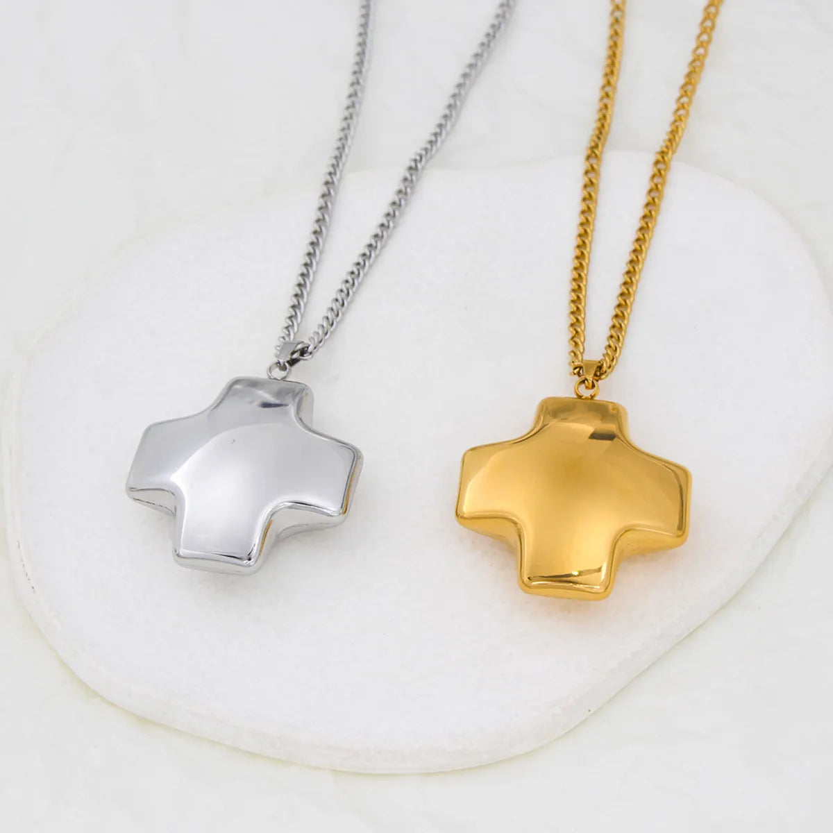 Ig Style Simple Style Cross Stainless Steel Titanium Steel Plating Pendant Necklace