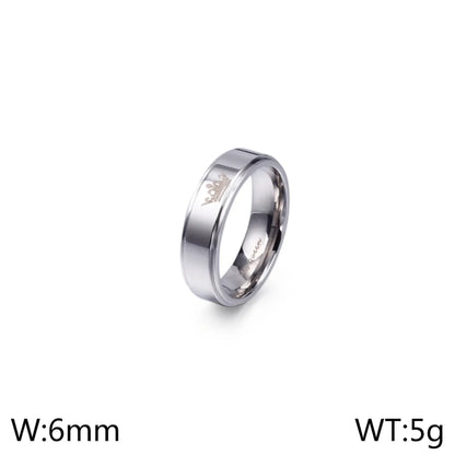 Ig Style Simple Style Crown Titanium Steel Rings