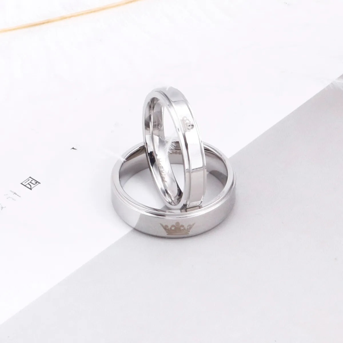 Ig Style Simple Style Crown Titanium Steel Rings