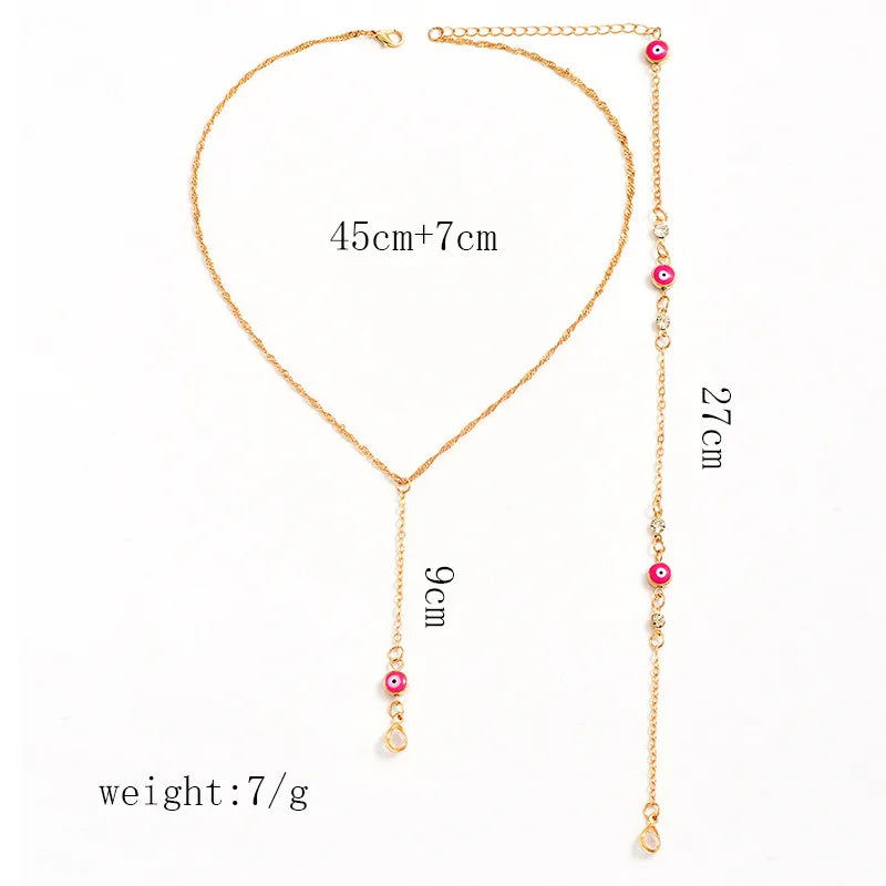 IG Style Simple Style Devil'S Eye Alloy Plating Inlay Rhinestones Women'S Pendant Necklace