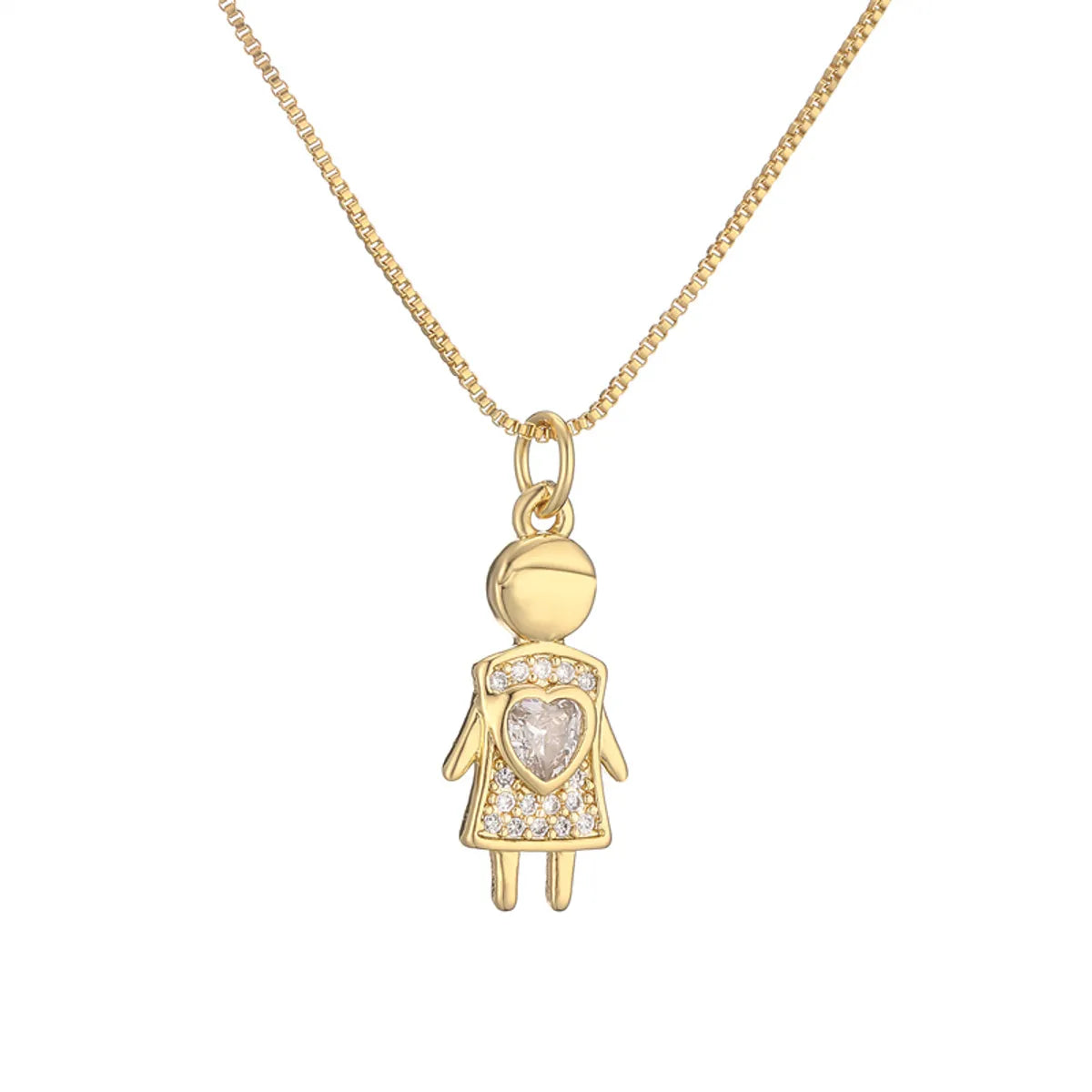 Ig Style Simple Style Dog Cat Copper Plating Inlay Zircon Gold Plated Pendant Necklace