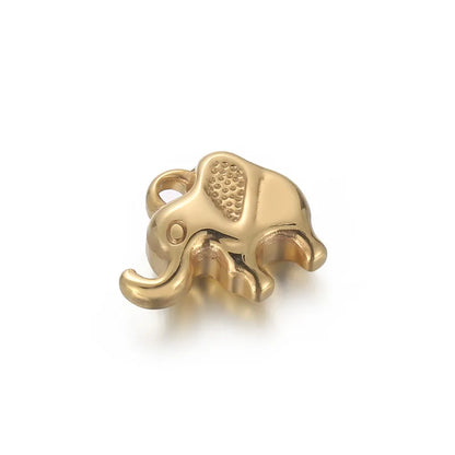 1 Piece Stainless Steel 18K Gold Plated Elephant