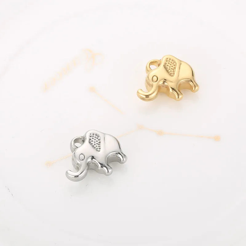 1 Piece Stainless Steel 18K Gold Plated Elephant