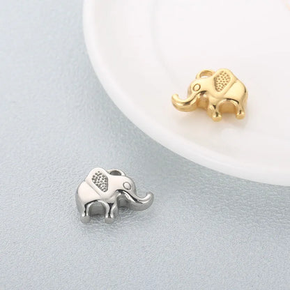 1 Piece Stainless Steel 18K Gold Plated Elephant