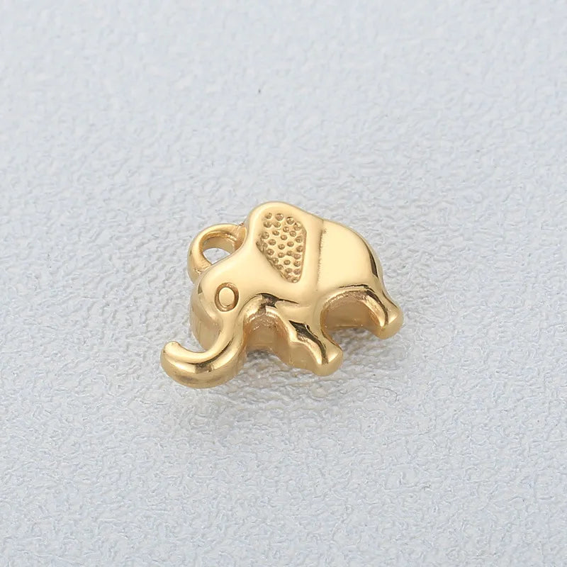 1 Piece Stainless Steel 18K Gold Plated Elephant