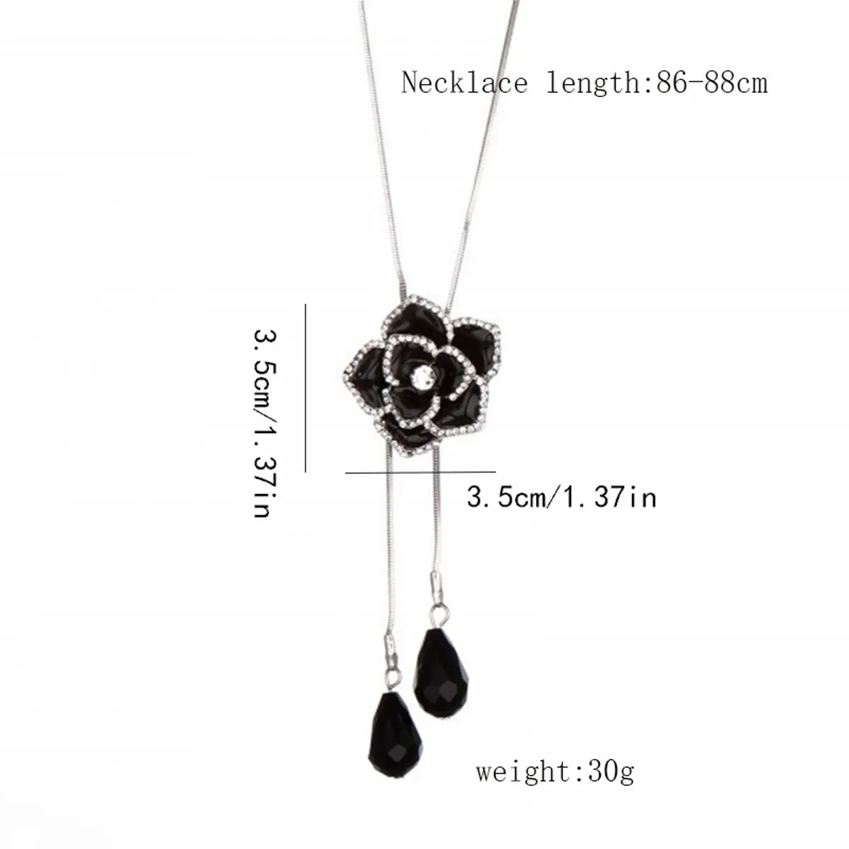 Ig Style Simple Style Flower Alloy Glass Copper Inlay Rhinestones Women's Sweater Chain