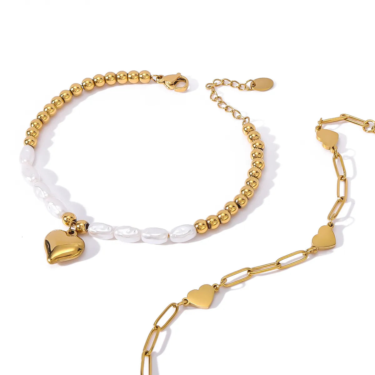 IG Style Simple Style Geometric 304 Stainless Steel 18K Gold Plated Bracelets In Bulk