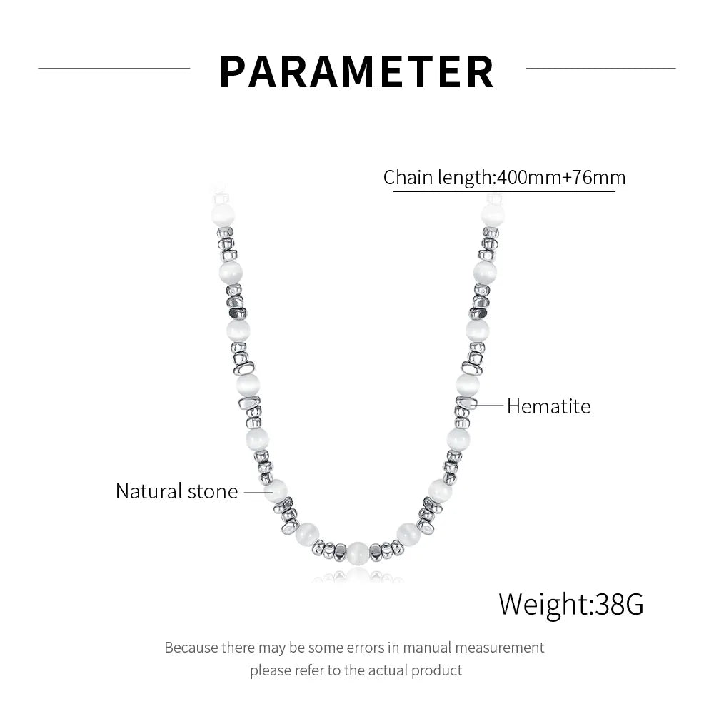 IG Style Simple Style Geometric 304 Stainless Steel Natural Stone Hematite Necklace In Bulk