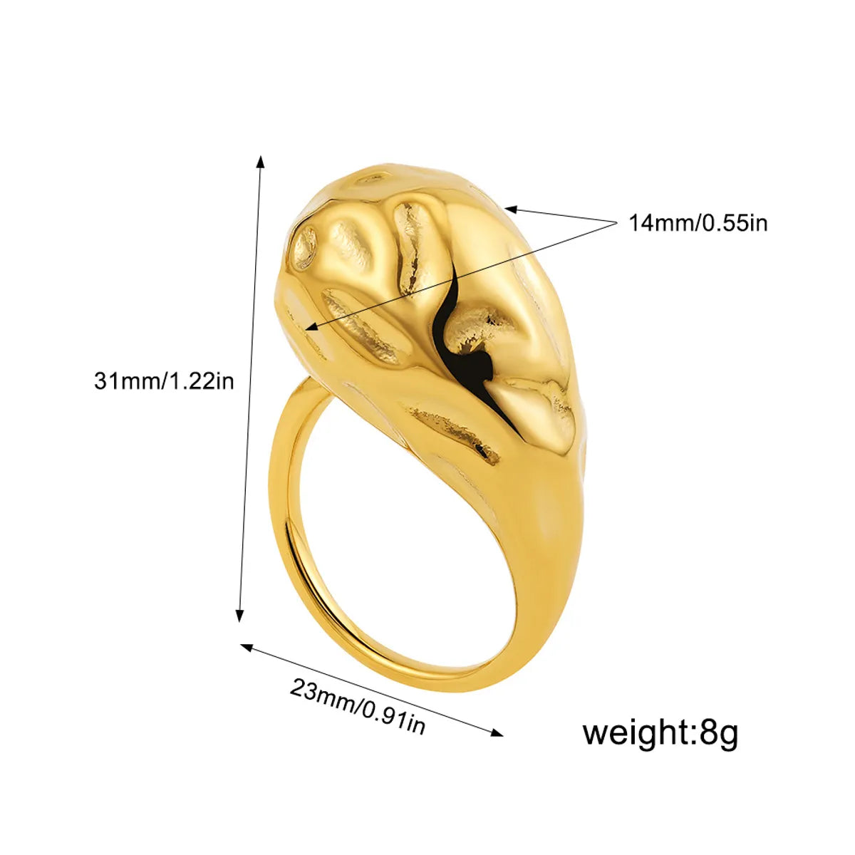 IG Style Simple Style Geometric Alloy Titanium Steel Plating Women'S Open Rings