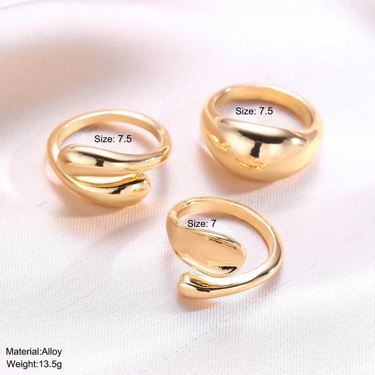 IG Style Simple Style Geometric Alloy Women'S Open Rings