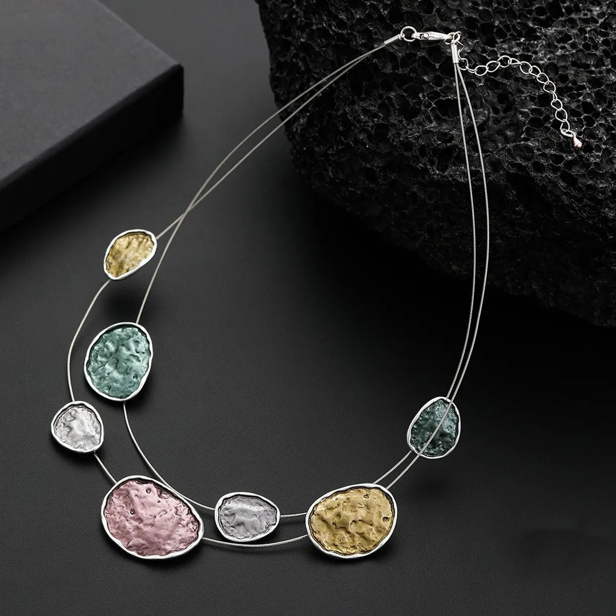 IG Style Simple Style Geometric Alloy Zinc Alloy Irregular Enamel Women's Necklace