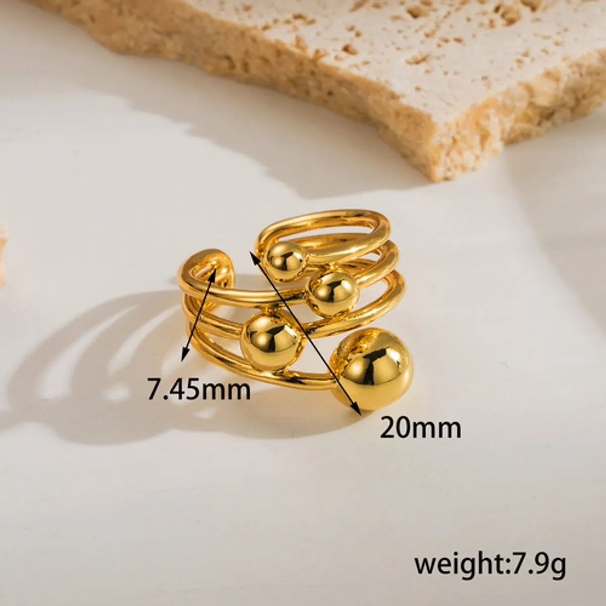 Ig Style Simple Style Geometric Copper Plating 18k Gold Plated Open Rings