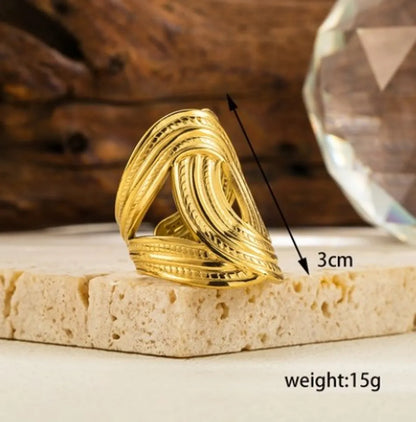 Ig Style Simple Style Geometric Solid Color Stainless Steel Plating 18k Gold Plated Open Rings