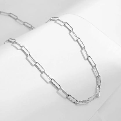 Ig Style Simple Style Geometric Solid Color Sterling Silver Plating Rhodium Plated Necklace