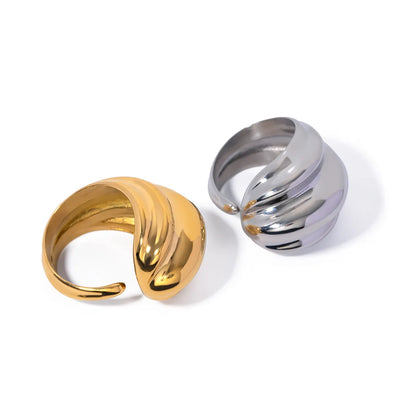 Ig Style Simple Style Geometric Stainless Steel Plating 18k Gold Plated Open Rings