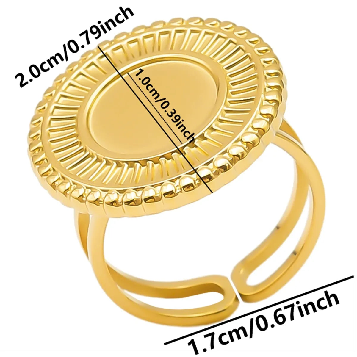 Wholesale Jewelry IG Style Simple Style Geometric 304 Stainless Steel 18K Gold Plated Plating Open Rings