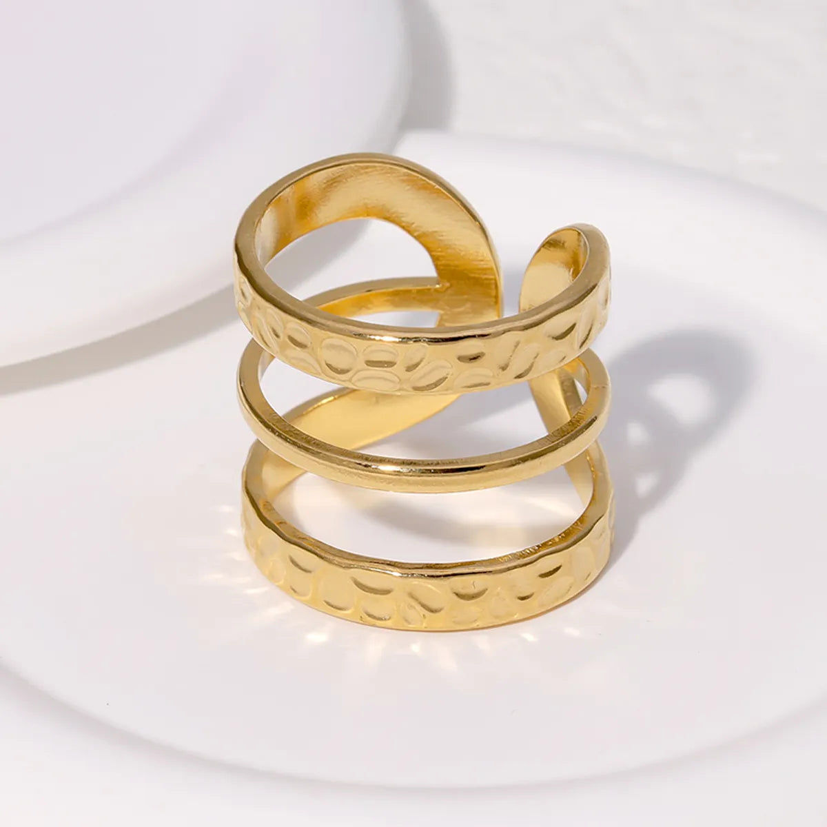 Ig Style Simple Style Geometric Stainless Steel Plating 18k Gold Plated Open Rings