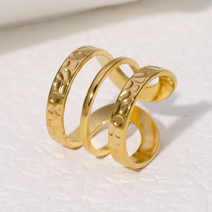 Ig Style Simple Style Geometric Stainless Steel Plating 18k Gold Plated Open Rings