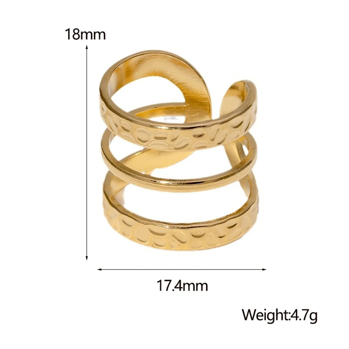 Ig Style Simple Style Geometric Stainless Steel Plating 18k Gold Plated Open Rings