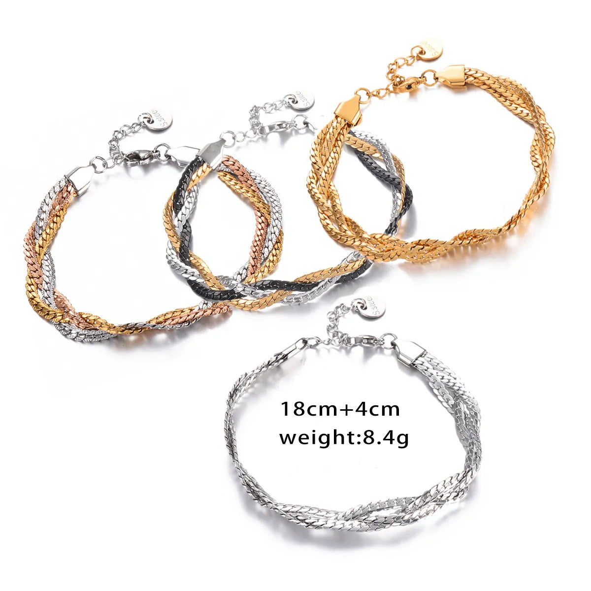 Ig Style Simple Style Geometric Stainless Steel Plating Bracelets