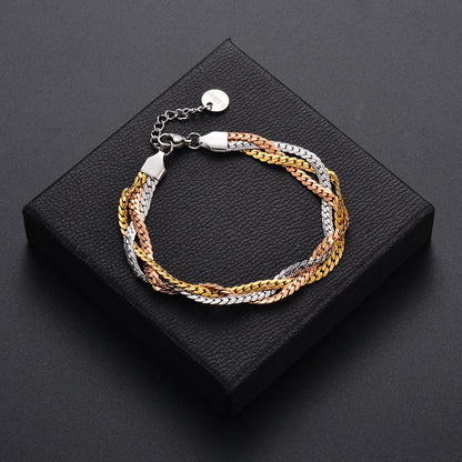 Ig Style Simple Style Geometric Stainless Steel Plating Bracelets