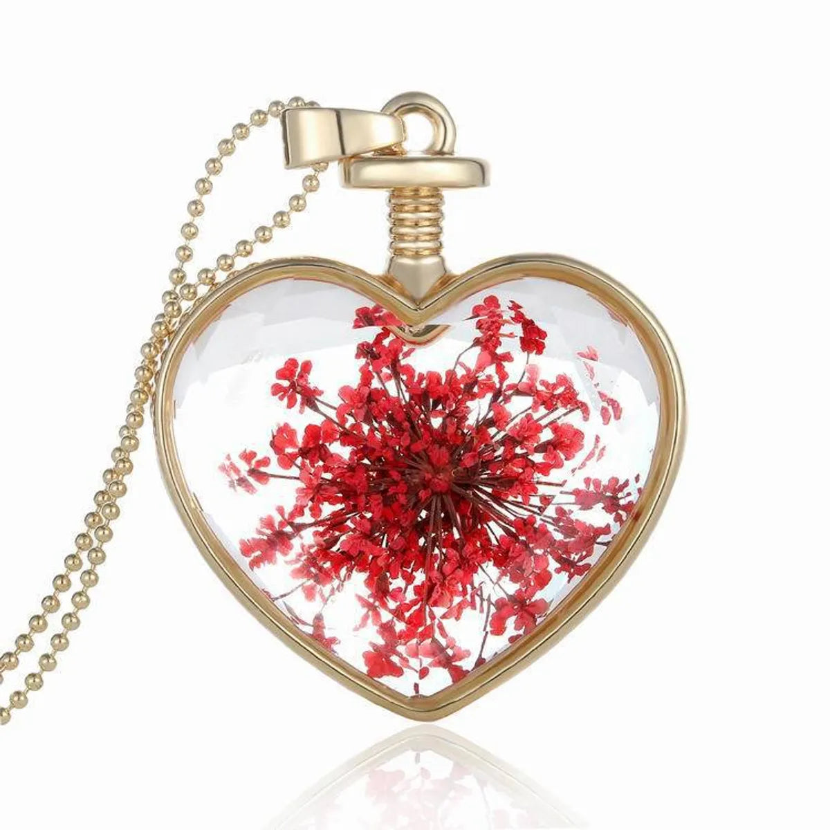 Ig Style Simple Style Heart Shape Alloy Plating Inlay Artificial Crystal Women'S Pendant Necklace