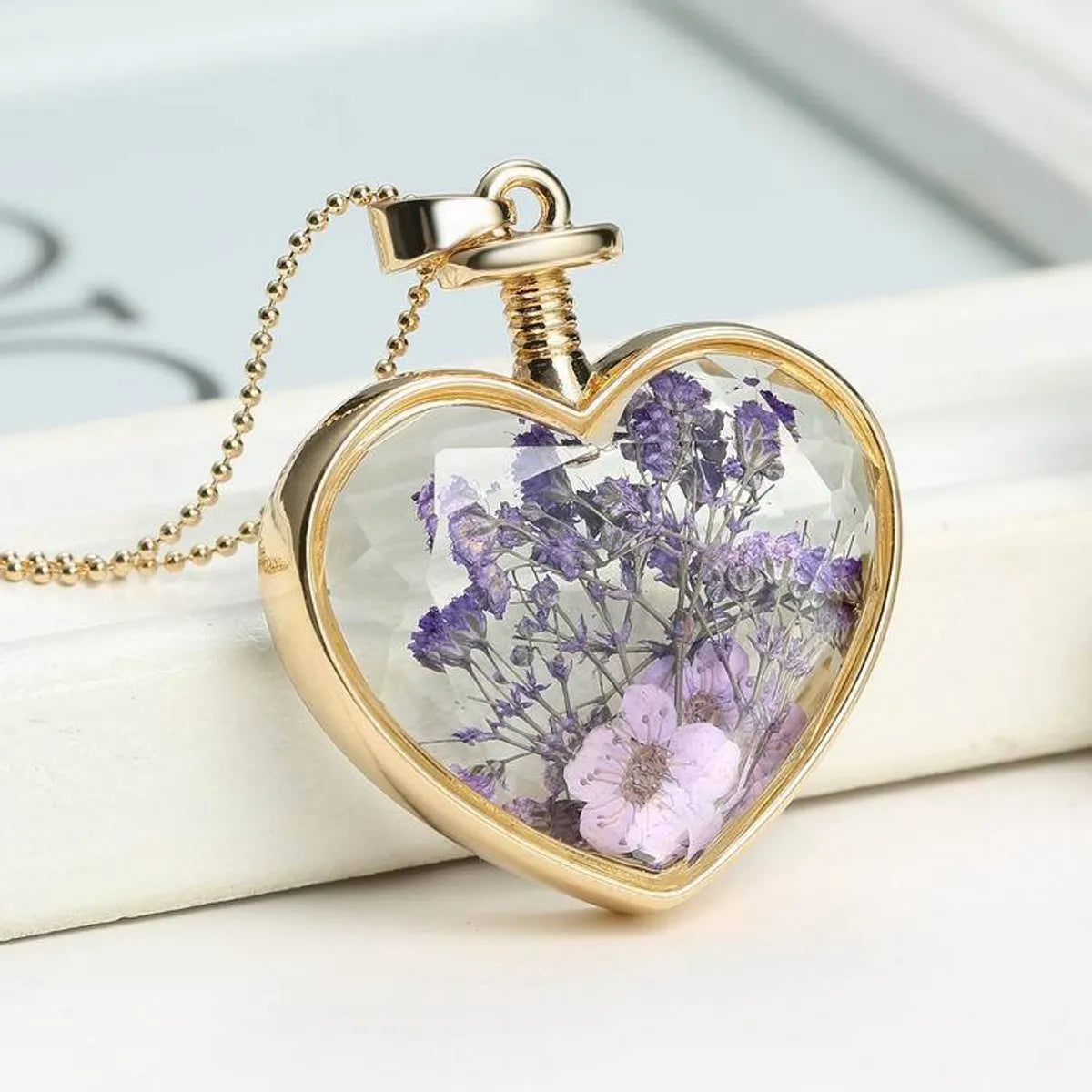 Ig Style Simple Style Heart Shape Alloy Plating Inlay Artificial Crystal Women'S Pendant Necklace