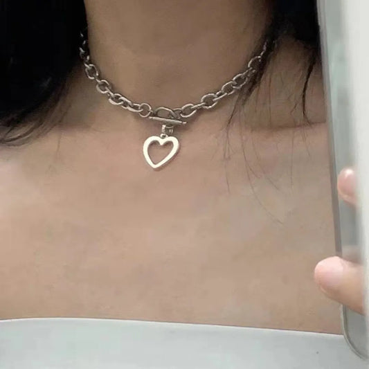 Ig Style Simple Style Heart Shape Alloy Toggle Women's Pendant Necklace