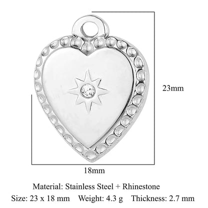 Ig Style Simple Style Heart Shape Eye Key Stainless Steel Plating Inlay Zircon Charms Jewelry Accessories