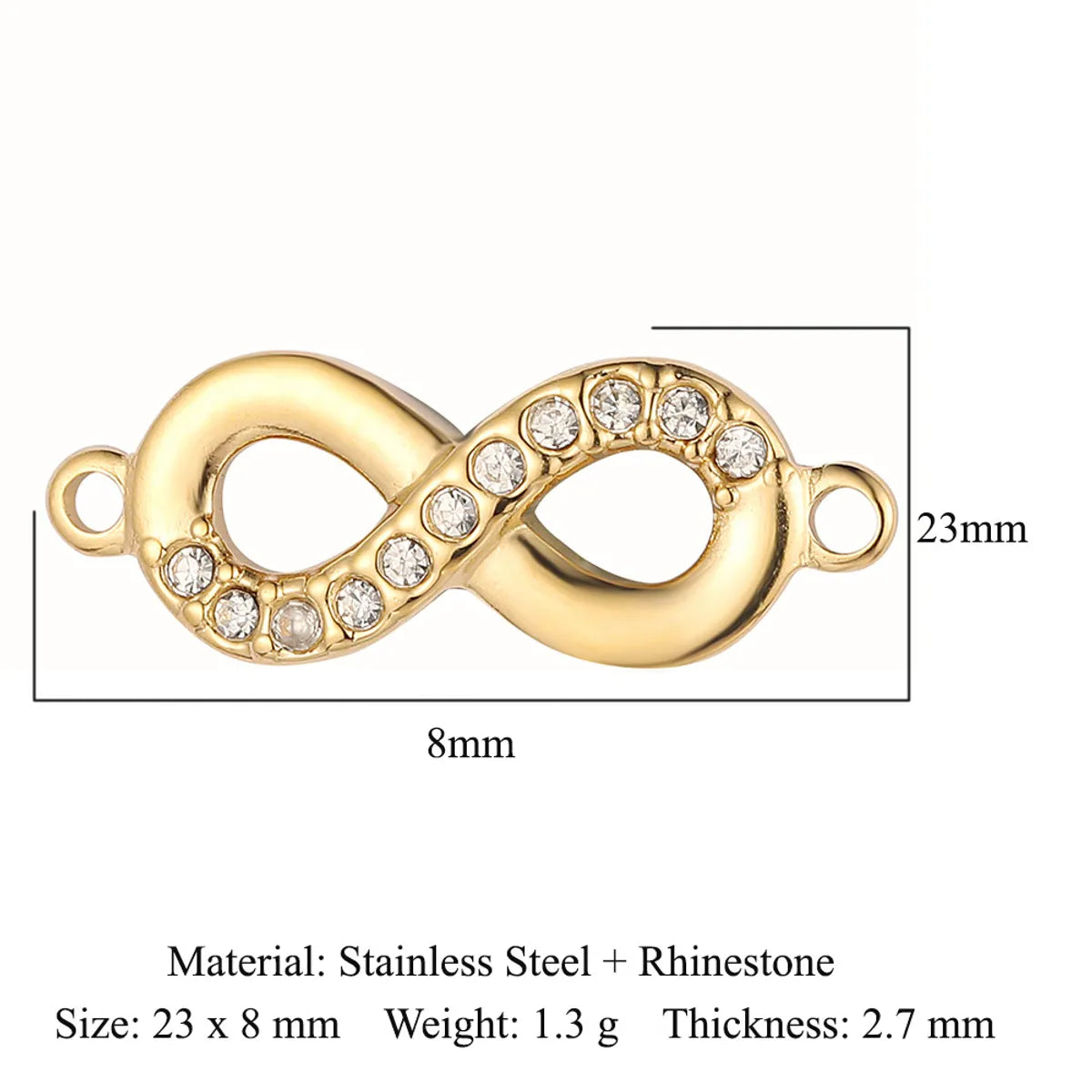 Ig Style Simple Style Heart Shape Eye Key Stainless Steel Plating Inlay Zircon Charms Jewelry Accessories