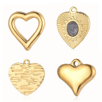 Ig Style Simple Style Heart Shape Eye Key Stainless Steel Plating Inlay Zircon Charms Jewelry Accessories