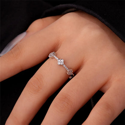 Ig Style Simple Style Heart Shape Flower Copper Zircon Open Rings In Bulk