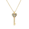 Ig Style Simple Style Heart Shape Key Copper Plating Inlay Zircon Gold Plated Pendant Necklace