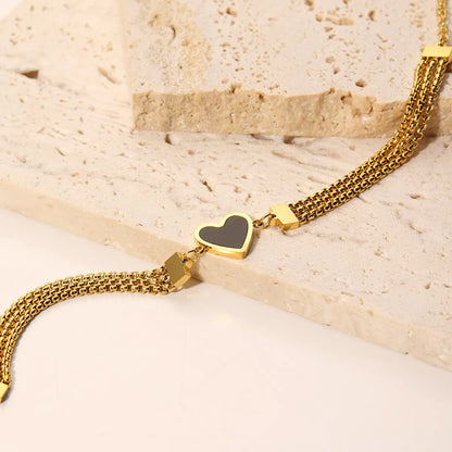 Ig Style Simple Style Heart Shape Stainless Steel Plating Bracelets 1 Piece