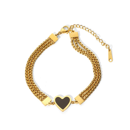 Ig Style Simple Style Heart Shape Stainless Steel Plating Bracelets 1 Piece