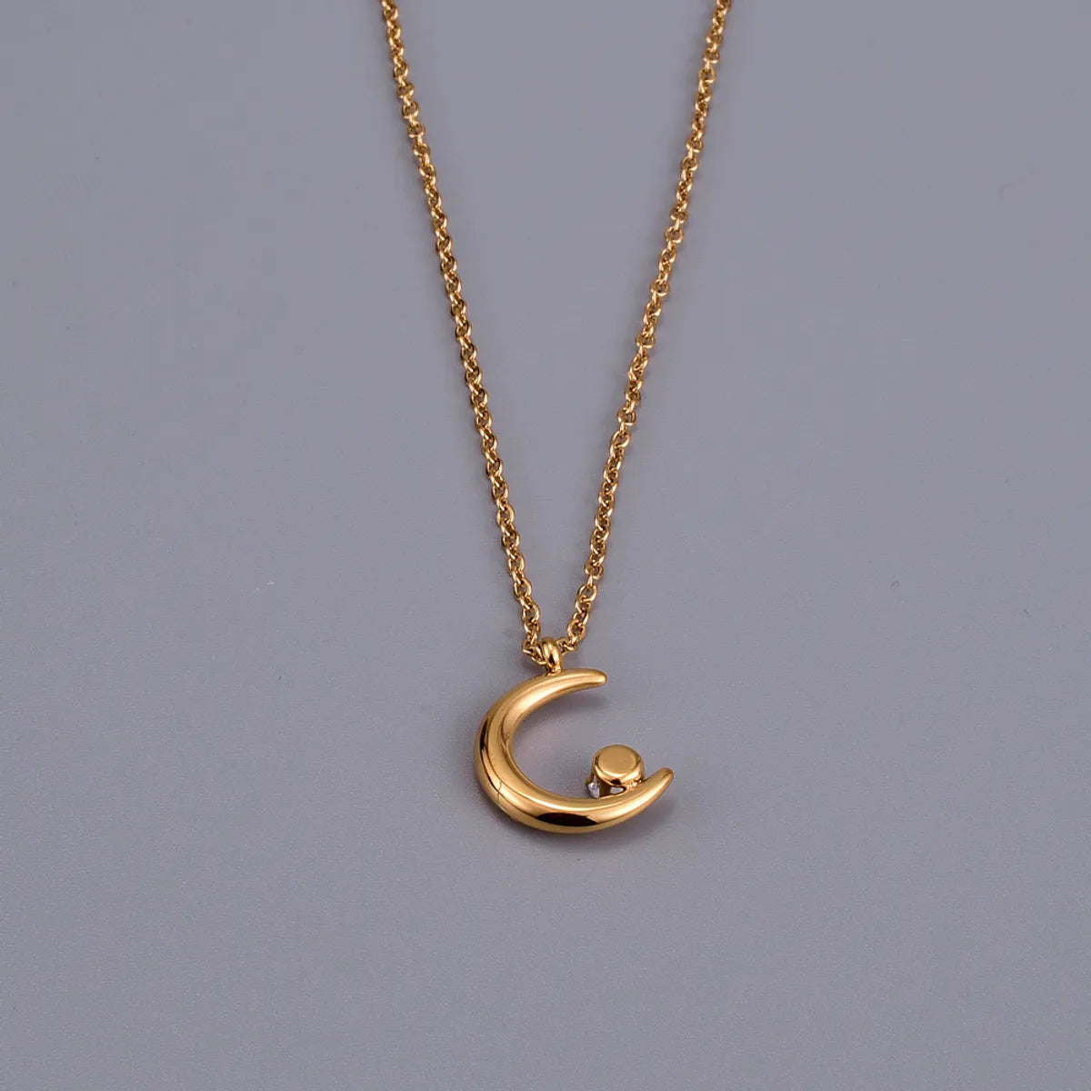 Ig Style Simple Style Heart Shape Titanium Steel Plating Inlay Zircon 18k Gold Plated Necklace