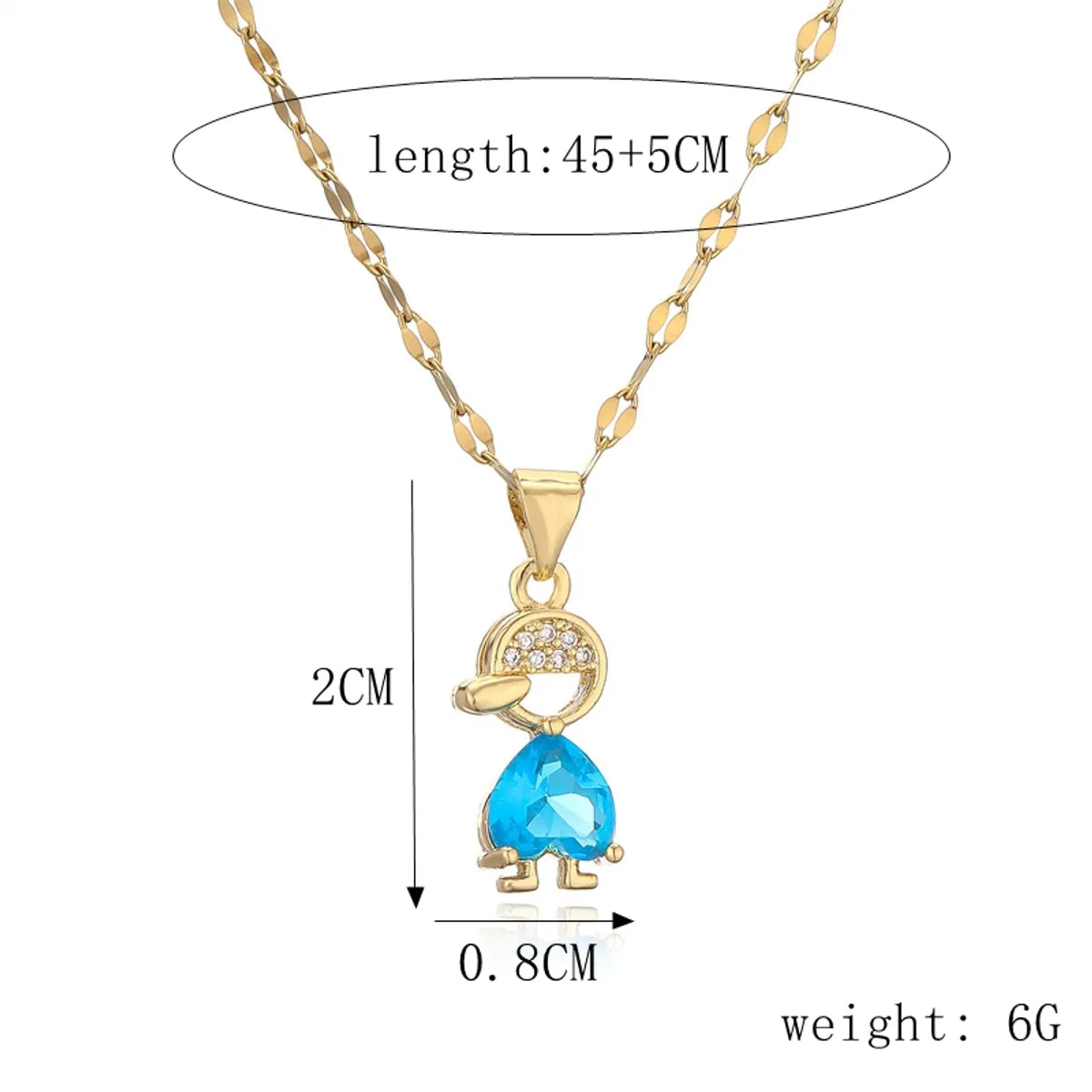 Ig Style Simple Style Human Heart Shape Stainless Steel Copper Plating Inlay Zircon Gold Plated Pendant Necklace