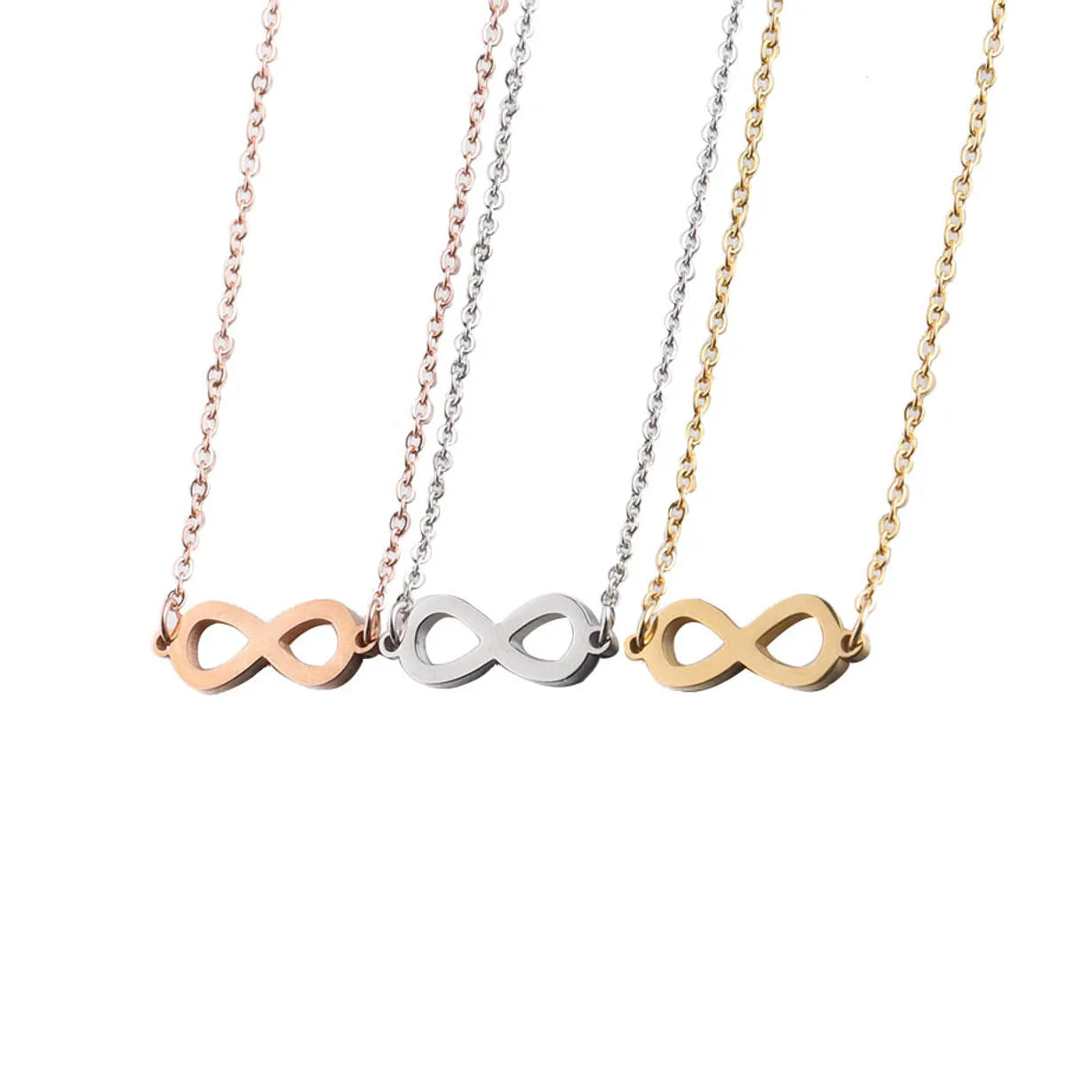 IG Style Simple Style Infinity 304 Stainless Steel Plating Hollow Out None 18K Gold Plated Women'S Necklace