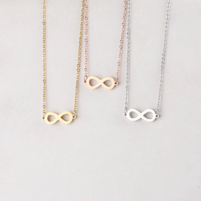 IG Style Simple Style Infinity 304 Stainless Steel Plating Hollow Out None 18K Gold Plated Women'S Necklace