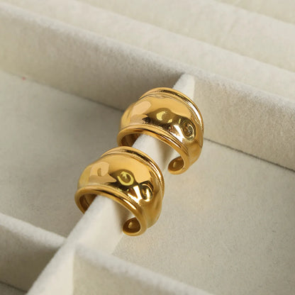 Ig Style Simple Style Irregular Solid Color Titanium Steel Plating 18k Gold Plated Open Rings