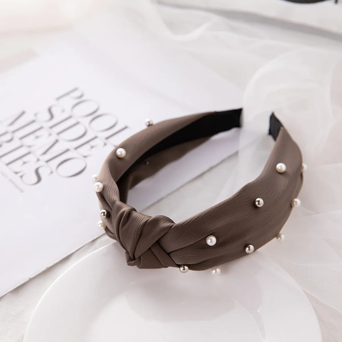 Ig Style Simple Style Knot Cloth Inlay Pearl Hair Band