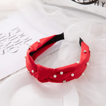 Ig Style Simple Style Knot Cloth Inlay Pearl Hair Band