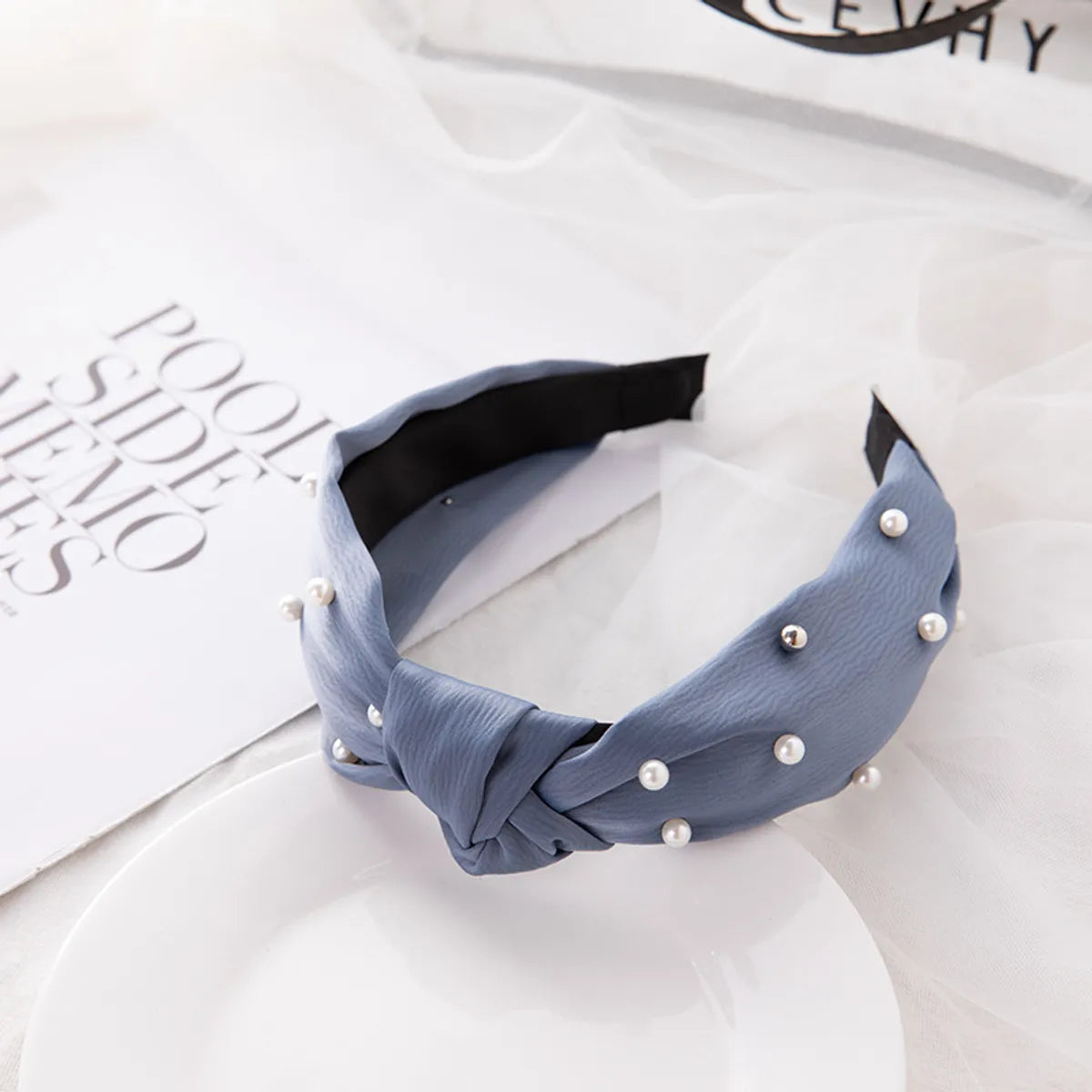 Ig Style Simple Style Knot Cloth Inlay Pearl Hair Band